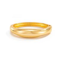 IngeSight.Z Punk Irregular Waterdrop Metal Wide Spring Bangle Women HipHop Geometric Glossy Stackable Bracelet Statement Jewelry