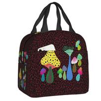 Custom Pink Polka Dot Yayoi Kusama Abstract Art Pumpkin Polka Insulated Lunch Bags Women Resuable Thermal Cooler Food Lunch Box 22x20x13cm