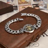 QN Silver Color Lion Bite Sword Personalized Fashion Retro Men's Bracelet Chain Width 10mm Bracelets Male Jewelry for Woman 18cm