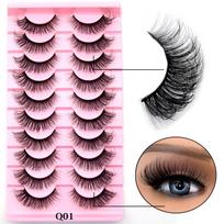 10 porų blakstienų natūralios ilgos 3D audinės blakstienos pūkuotos apimties audinės dirbtinės blakstienos Cruelty Free Wispy Lashes makiažas