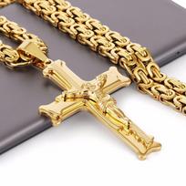 Classic and Fashionable Cross Pendant, Titanium Steel Stainless Steel Necklace, Unisex Necklace Accessory 55cm