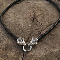 Vyriški karoliai Vikingo vilko galva su Thor'S Hammer Mjolnir karoliai pakabukas norvegų talismanas etniniai papuošalai 60cm
