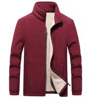 Didelio dydžio M ~9xl Žieminiai gobtuvai Vyriški šilti stori vilnoniai megztiniai Vyriški viršutiniai drabužiai Taktiniai Soft Shell vilnos striukės Paltai XXL vyno raudonos spalvos