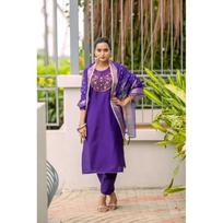 Indiškas Pakistanietiškas Kurti Kelnės Dupata Komplektas Moterims Medvilnė Viskozė Salwar Kameez Kurta SC-2249 M-38