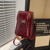 Fashion Flap Mini telefonų krepšiai moterims Klasikiniai PU odos vienspalviai Crossbody Bag New Lady lūpų dažų piniginė