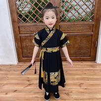 2024 Summer Hanfu Long Robe: Unisex Fairy Style Costume - Retro Swordsman & Tang Suit Performance Attire 100cm