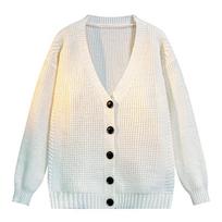 Knitted Cardigan Jacket Men's Autumn and Winter Lazy Style V-neck Sweater Boys' Outfit Casual Tops M