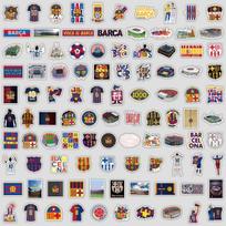 100 vnt. „Barcelona FC“ serijos grafiti lipdukų mobiliesiems telefonams ir kompiuteriams, vandeniui atsparūs dekoratyviniai lipdukai, kūrybingi „pasidaryk pats“ kanceliariniai lipdukai