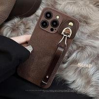 Applicable To IPhone 15 Apple Phone Case 14pro Max Retro Leather Wristband 11 High End Ins Moon Pit Pattern 13 15promax