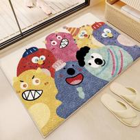 Cartoon Faux Cashmere Bathroom Mat - Absorbent & Wear-Resistant Foot Pad for Toilet & Doorway. 40*60cm