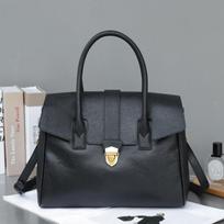 High-end Briefcase, Genuine Leather, Retro Commuting Large Capacity, Crossbody Handbag One Size juoda