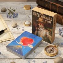 Time Lenormand Oracle Deck 9x6cm 38 Oil Painting Style Cards with Extra Man/Woman Cards Printed on Double-embossed Cardstock