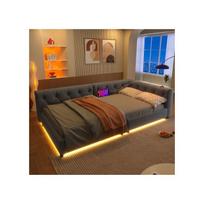 Sofabed, Daybed, Daybed, 90x200cm, Sofabed avec sommier à lattes (sans matelas) gris