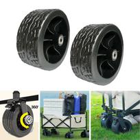 2Pcs Folding Wagon Replacement Wheels Cart Tires Repair Garden Double Bearings Maintenance for Hand 12cmx5cm