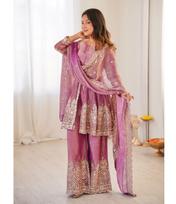 Women's Designer Salwar Suit Sharara Gown Dupatta Set Indian Bollywood Party Wear Fancy Heavy Suit M