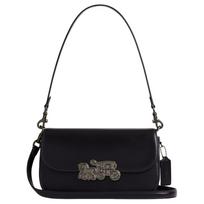 Coach Harper 24 Metalinės detalės Nuimama rankena Blizganti rafinuota versta oda Crossbody peties rankinė Vidutinė Moteriškos rankinės Juoda CCE65-QBBK Basic Set (Bag+Dust Bag)