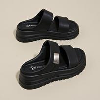 Women's Slippers Wedges Open Toe Outdoor Casual Slippers Round Toe Sandals Summer Outdoor Beach Shoes Fashion Pantuflas Mujer 34