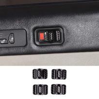 For Hummer H2 2003-2007 ABS Carbon Fiber Silver Car Security Lock Switch Cover Decorative Frame Sticker Car Interior Accessories