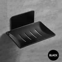 1PC Black Carbon Steel Soap Box Non Perforated Wall Mounted Bathroom Soap Holder Storage Rack for Kitchen And Bath