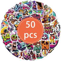 50PCS Colorful Hip Hop Music Graffiti Art Stickers Cartoon Fashion DIY Decals for Skateboard Street Cool Art Decals