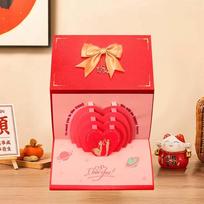 6/10 Slots Birthday Red Envelope 3D Folding Wish Lucky Cash Gift Bag Paper with Bowknot Money Bag Birthday Celebration 175x88mm