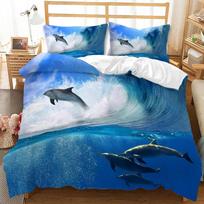 Marine Life Duvet Cover Set Glowing Jellyfish Twin Qulit Cover Tropical Ocean Fish Under Sea Marine Life Polyester Bedding Set 135x200cm