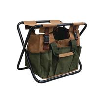 Outdoor Folding Stool with Detachable Tool Bag Multi Functional Camping Chair Portable Garden Fishing Seat with Storage Pockets and Aluminum Frame One Size