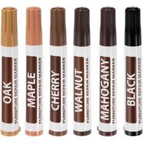 uxcell Furniture Repair Wood Markers, 6 Pcs 6 Colors Touch Up Filler Sticks, Oil Based Paint Markers for Scratches, Wood Floors, Tables, Cabinet  6-Pack
