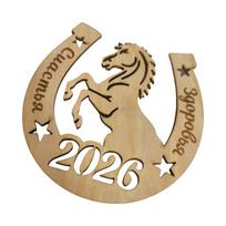 Unpainted Wood Refrigerator Magnet 2026 Year of Horse New Year Fridge Sticker For Crafts Art Projects And Kitchen Decors