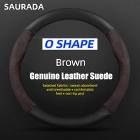 Carbon Fiber Leather Car Steering Wheel Cover, Anti-Slip Cover for Nissan X-Trail Qashqai Rogue Tiida Teana Micra Almera 38cm
