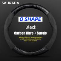 Carbon Fiber PU Leather Car Steering Wheel Cover, D Shape, 38cm, For MG 3 5 6 HS ZS EV MG3 3SW MG5 MG6 MG7 ZR EHS GT EZS D Shape