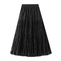 Tulle Skirts for Women A Line Fairy Tiered Skirt Midi High Elastic Waist Long Skirt Layered Flowy Swing Tutu Skirt Women's Mesh High Waist Maxi Skirts One size