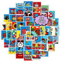 56 New Cartoon Pop Art Graffiti Stickers Creative Personality Computer Decorative Stickers