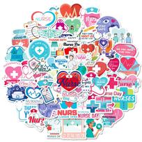 50 Nurse Medical Graffiti Stickers Love Cross Thermometer Stethoscope Elements Decorative Stickers