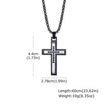 Mens Cross Necklaces, Double Layers Stainless Steel Pendant Necklaces,Stylish Religious Faith Jewelry Gifts 60cm