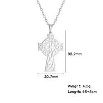 LIKGREAT Vintage Celtics Knot Cross Pendant Necklace for Women Men Stainless Steel Jesus Amulet Charm Chain Jewelry Punk