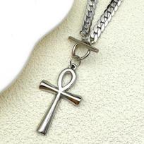 Egyptian Ankh Cross Symbol Key of Life Pendant Necklace Stainless Steel Gold Color Amulet Choker Chain Necklaces Jewelry Gift