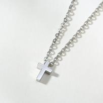 Vnox Men's Small Cross Pendant Simple Classic Stainless Steel Jesus Christ Necklaces Religious Women Unisex Jewelry 20  Chain