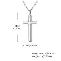 Vnox Gold Black Silver Color Cross Pendant Necklace for Men Women, Stainless Steel Cuban Link Chain, Cross Collar Gift for Him 60cm