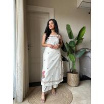 Party Wear Pakistani Kurti with Pant Set Indian Women Top Tunic Kurta Set Dress M-38