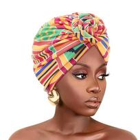 Naujas Gėlių Afrikos Mazgo Turbanas Elastinga Kepuraitė Iš anksto surištas Mazgas Priekyje Galvos Apdangalas Moterims Chemoterapijos Kepuraitė Elegantiškas Bandana Galvos Apdangalas