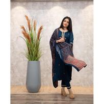 Pakistani Party Wear Ethnic Kurta Set Women Designer Kurti Pant Dupatta Set S