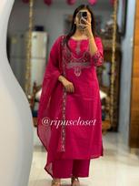 Premium Cotton Pakistani Salwar Suit Indian Bollywood Kurti Pant Dupatta Set M-38