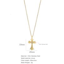 Micro-inlaid Zircon Pendant Copper Electroplated Cross Necklace Women's Titanium Steel Collarbone Chain Jewelry