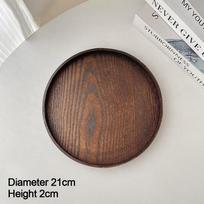 Vintage Round Serving Tray Wooden 21/24/27/30/33cm Wood Platte Food Bread Pan Breakfast Dinner