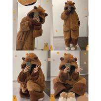 Moteriškos Anime pižamos Kawaii Capybara Saldi žieminė sustorėjusi miela pliušinis animacinių filmų namų kostiumas, gimtadienio dovana S