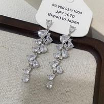 French Style Zirconia Tassel Earrings: Elegant Water Drop Design with Exquisite, Fashionable Studs