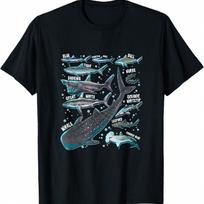 Shark Species Shark Gifts Shark Faces Tee Marine Biology T-Shirt S