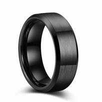 8MM Black Matte Brushed Tungsten Steel Cross Ring for Men and Women Size 12