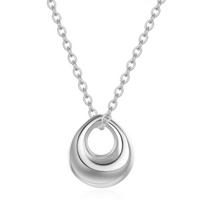 18K Gold Water Drop Hollow Pendant Necklace with Stainless Steel Clavicle Chain
